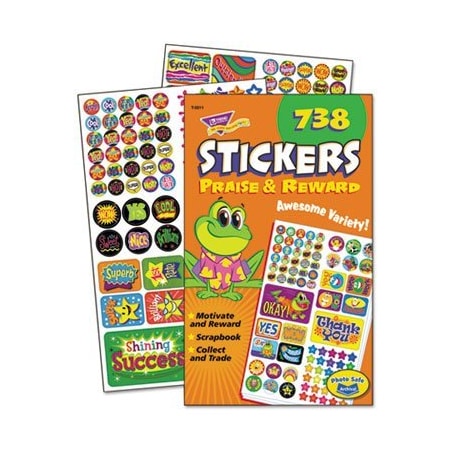 Trend Enterprises TREND, Sticker Assortment Pack, Praise/reward, 738PK 5011